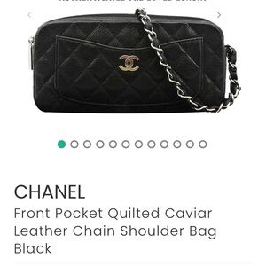 Chanel quilted caviar bag rare silver shoulder chain